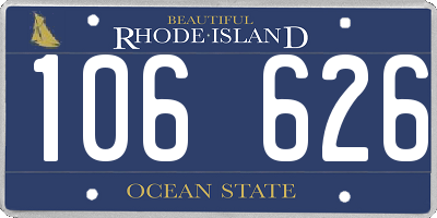 RI license plate 106626