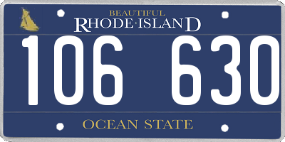 RI license plate 106630