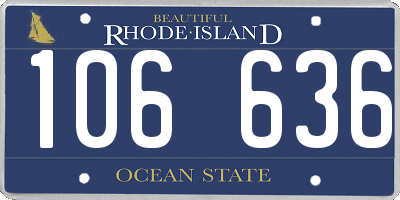 RI license plate 106636
