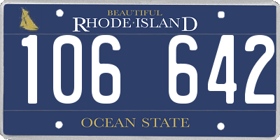 RI license plate 106642