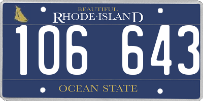 RI license plate 106643