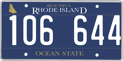 RI license plate 106644
