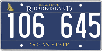 RI license plate 106645