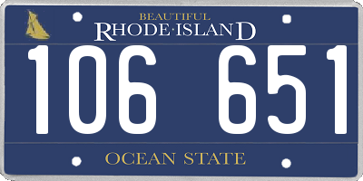 RI license plate 106651