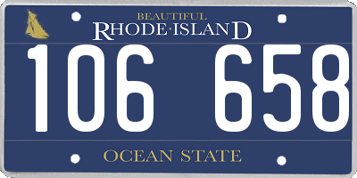 RI license plate 106658