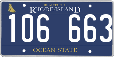 RI license plate 106663