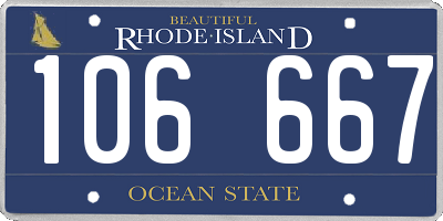 RI license plate 106667
