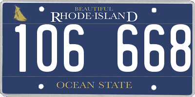 RI license plate 106668