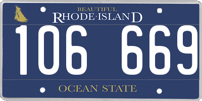RI license plate 106669