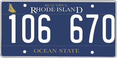 RI license plate 106670
