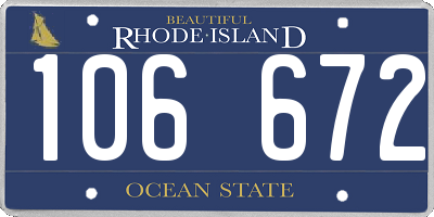 RI license plate 106672