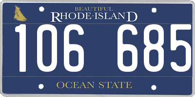 RI license plate 106685