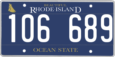 RI license plate 106689