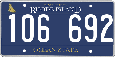 RI license plate 106692