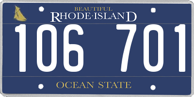 RI license plate 106701