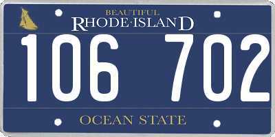 RI license plate 106702