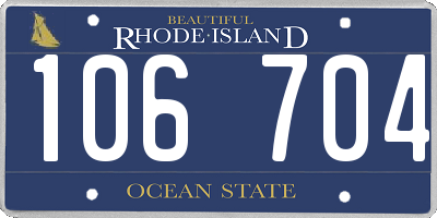 RI license plate 106704