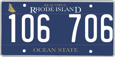 RI license plate 106706