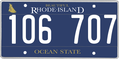 RI license plate 106707