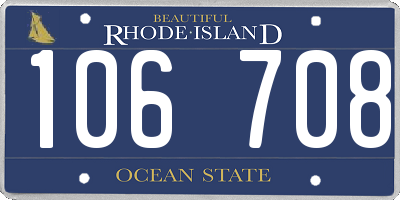 RI license plate 106708