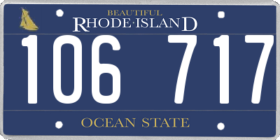 RI license plate 106717