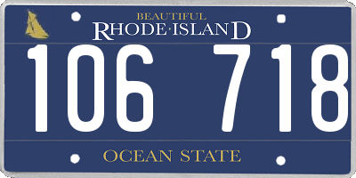 RI license plate 106718
