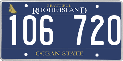 RI license plate 106720