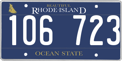 RI license plate 106723