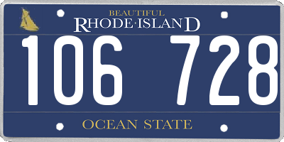 RI license plate 106728