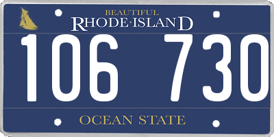 RI license plate 106730