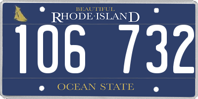 RI license plate 106732