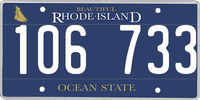 RI license plate 106733