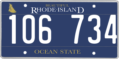 RI license plate 106734