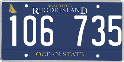 RI license plate 106735