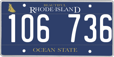 RI license plate 106736