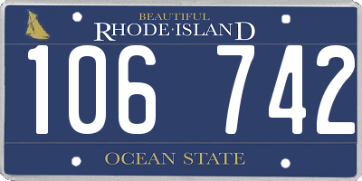RI license plate 106742