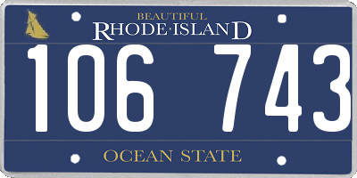 RI license plate 106743