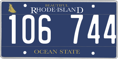 RI license plate 106744
