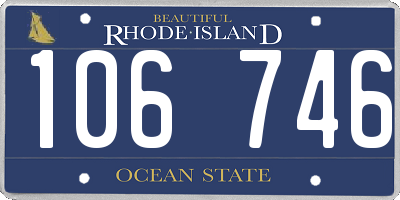 RI license plate 106746
