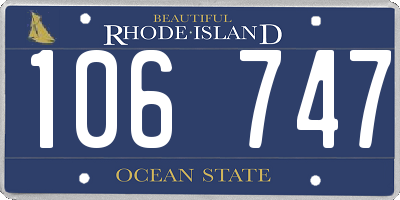 RI license plate 106747