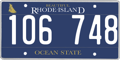 RI license plate 106748