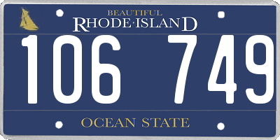 RI license plate 106749