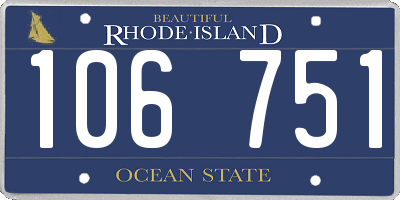 RI license plate 106751