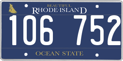 RI license plate 106752