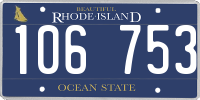 RI license plate 106753