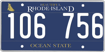 RI license plate 106756