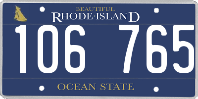 RI license plate 106765