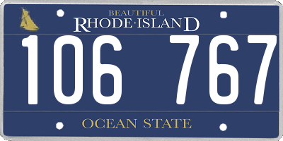 RI license plate 106767