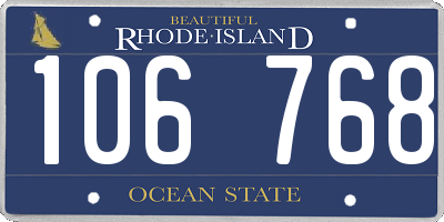 RI license plate 106768