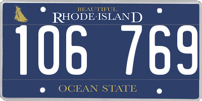 RI license plate 106769